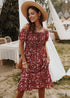 Vestido midi bohemio sexy con hombros descubiertos de Allie